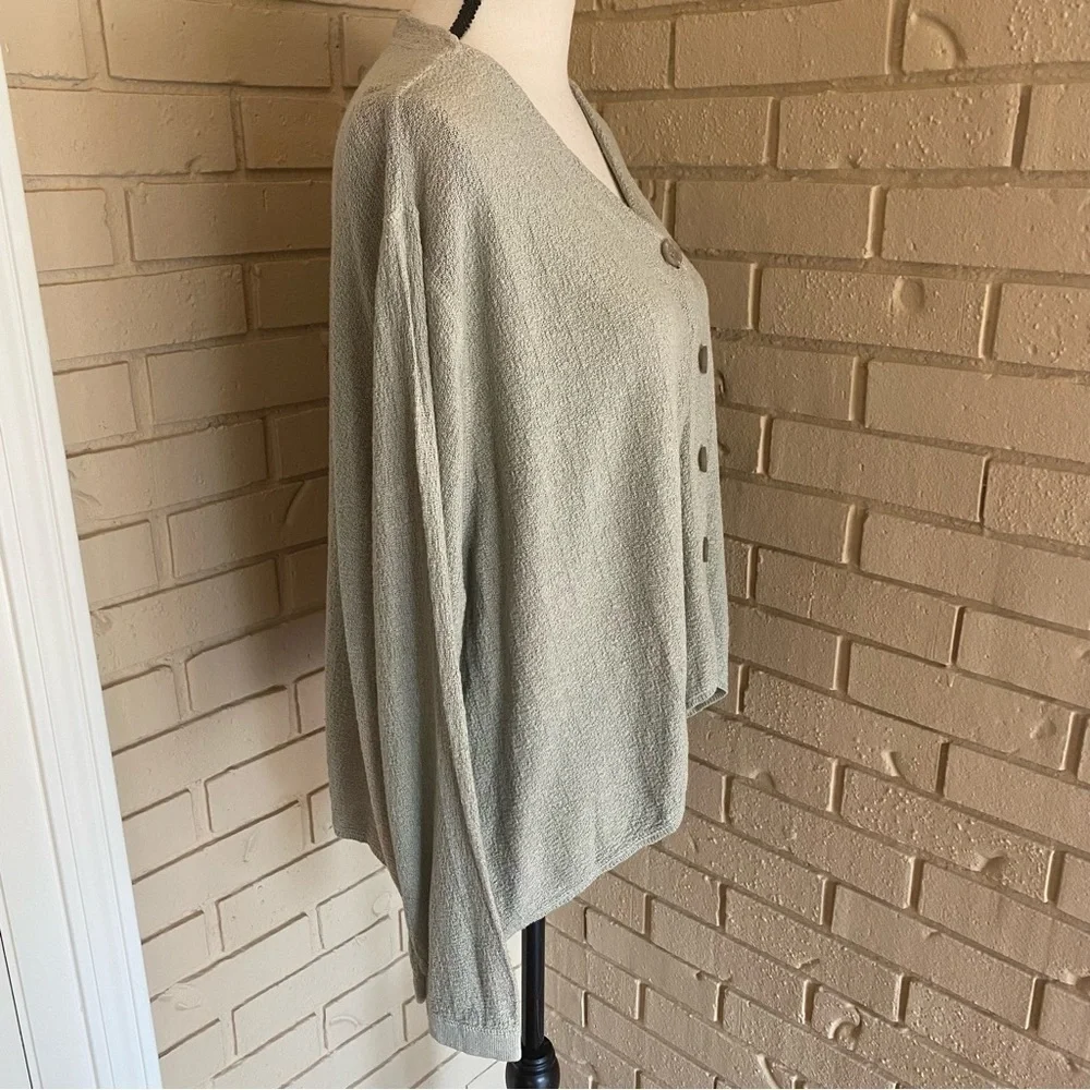 Ivy Clothing Women's Linen V Neck Button Front Lagenlook Blouse Size Large L - Picture 2 of 6